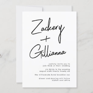 Stijlvolle NAMEN Modern Black & White Wedding In Kaart