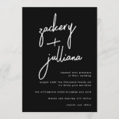 Stijlvolle NAMEN | Modern Black & White Wedding Kaart (Voorkant)