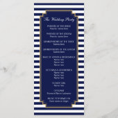 Stijlvolle Nautical Blue Wedding Program Rack Kaar Programma (Achterkant)