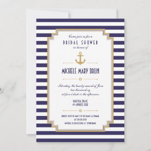 Stijlvolle Nautical Bridal Shower Kaart