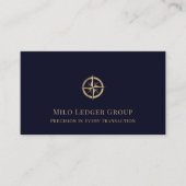 Stijlvolle Navy Blue Accounting Firm Visitekaartje (Voorkant)