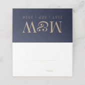 Stijlvolle Navy Gold White bruiloft (Buitenkant ongevouwen)