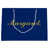 Stijlvolle Navy Grote Gepersonaliseerde Cadeautas (Voorkant)