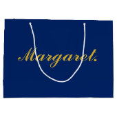 Stijlvolle Navy Grote Gepersonaliseerde Cadeautas (Achterkant)