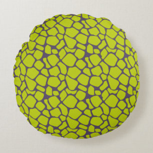 Stijlvolle Neon Paars Leopard Print Animal Skins Rond Kussen