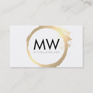 Stijlvolle nepgouden ring met chic monogram visitekaartje
