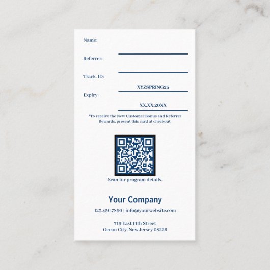 Stijlvolle New Customer Discount Employee Award Aanbevelingskaartje (Achterkant)