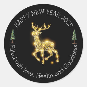 Stijlvolle Nieuwjaarsgroet Sticker