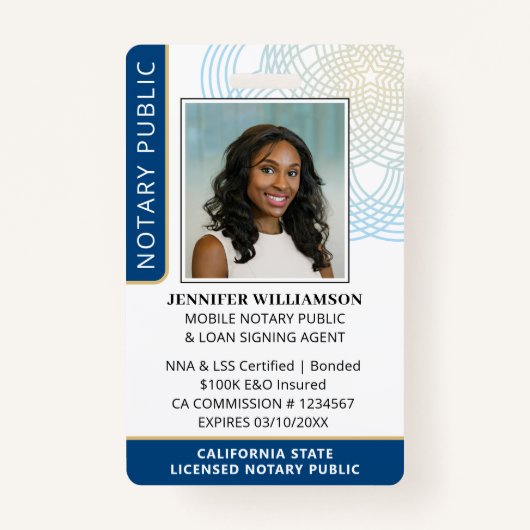 Stijlvolle Notaris Openbare Foto QR Code ID Marine Badge (Voorkant)