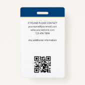 Stijlvolle Notaris Openbare Foto QR Code ID Marine Badge (Achterkant)