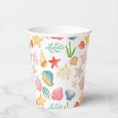 Stijlvolle Ocean Shell-Ebrate Theme Paper Cup Papieren Bekers (Rechts)