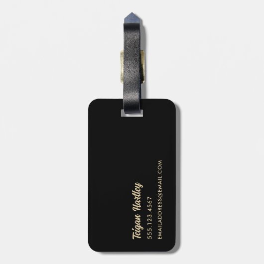 Stijlvolle Oerwoud Luipaard Bloemnaam Kinder | Zwa Bagagelabel (Achterkant verticaal)