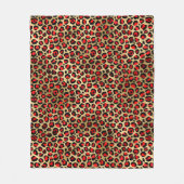 Stijlvolle oliepleopardspots met zwarte rode rode fleece deken (Voorkant)