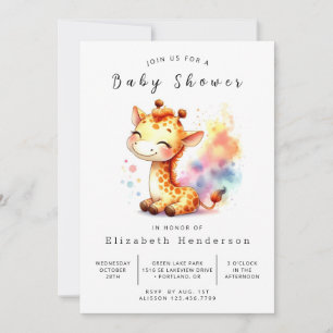 Stijlvolle online Giraffe Baby shower Kaart