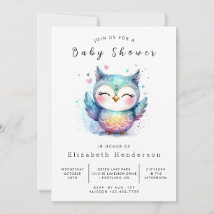 Stijlvolle online uil Baby shower Kaart