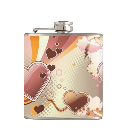 Stijlvolle ontwerpachtergrond heupfles (Voorkant)