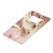 Stijlvolle ontwerpachtergrond kredietkaart flessenopener (Voorkant Gekanteld)