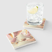 Stijlvolle ontwerpachtergrond stenen onderzetter (Zijkant)