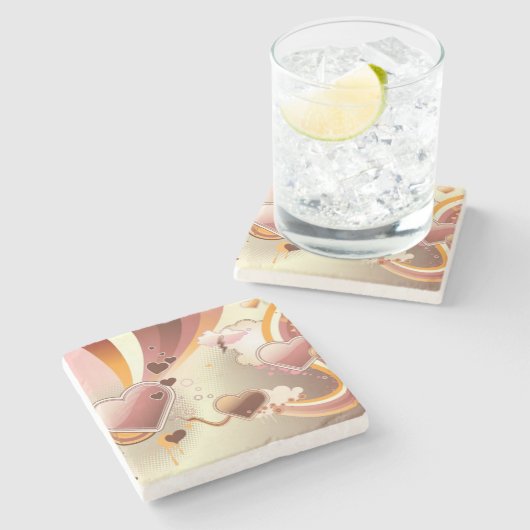 Stijlvolle ontwerpachtergrond stenen onderzetter (Zijkant)