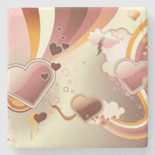 Stijlvolle ontwerpachtergrond stenen onderzetter