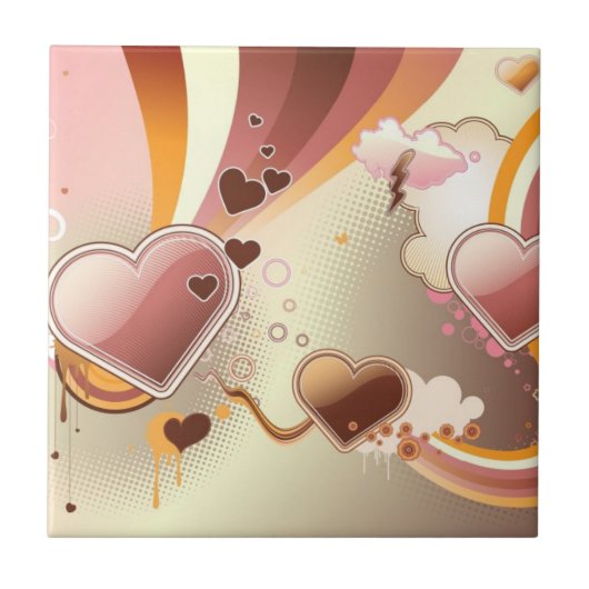 Stijlvolle ontwerpachtergrond tegeltje (Voorkant)