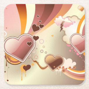 Stijlvolle ontwerpachtergrond vierkante kartonnen onderzetter