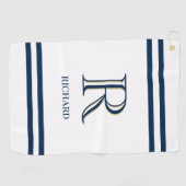 Stijlvolle, op maat gesneden witte monogram golfhanddoek (Horizontaal)