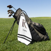 Stijlvolle, op maat gesneden witte monogram golfhanddoek (Groen)