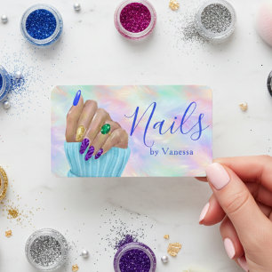 Stijlvolle Opal Iridescente Manicurist Kunstenaar Visitekaartje