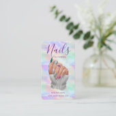 Stijlvolle Opal Nagelstudio Manicurist Kunstenaar Visitekaartje (Staand voorkant)