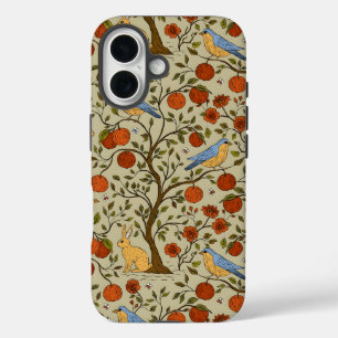Stijlvolle oranje appels aan bruine bomen ontwerp iPhone 16 hoesje