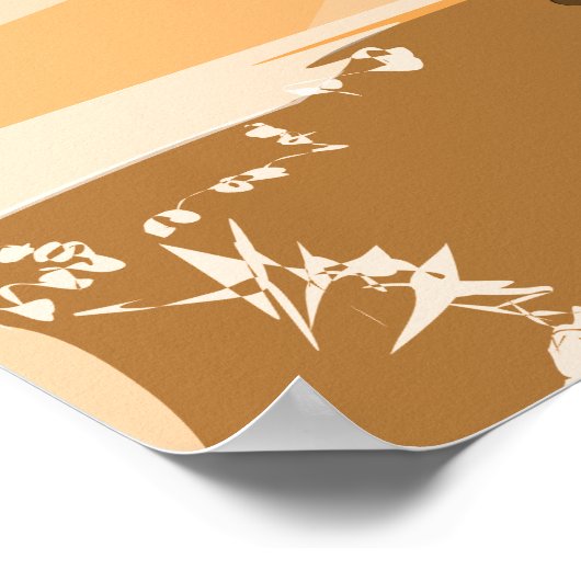 Stijlvolle Oranje digitale soonscape op Square Poster (Hoek)