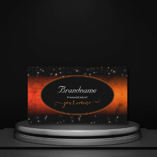 Stijlvolle Oranje marmer Black Glamour Glitter Sta Visitekaartje