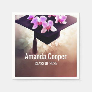 Stijlvolle orchidee Afstuderen papier servet