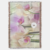 Stijlvolle orchideeën | Voeg uw Initiaal toe Deken (Voorkant Verticaal)