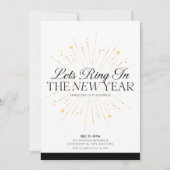 Stijlvolle oudejaarsuitnodiging feestdagenkaart (Voorkant)