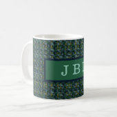 Stijlvolle Oxford Tweed Monogram Koffiemok (Voorkant links)