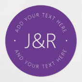 Stijlvolle paar Monogram Sjabloon Tekst waterdicht Labels (Design 1)