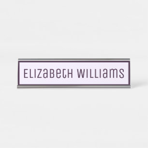 Stijlvolle Paarse aangepaste naam Bureau Naambordje