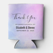 Stijlvolle Paarse Abstracte Waterverf bruiloft Blikjeskoeler (Voorkant)