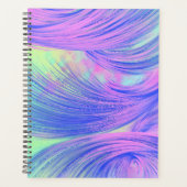 Stijlvolle Paarse blauw Abstract veren Planner (Voorkant)
