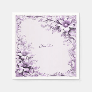 Stijlvolle paarse bloemen servetten