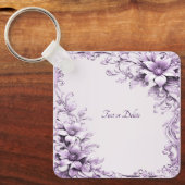 Stijlvolle paarse bloemen sleutelhanger (Voorkant)
