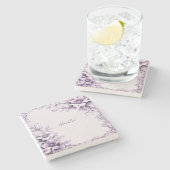 Stijlvolle paarse bloemen stenen Onderzetter (Zijkant)