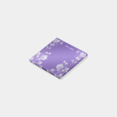Stijlvolle Paarse bloemenpost merkt het op Post-it® Notes (Schuin)