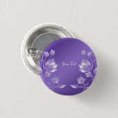 Stijlvolle Paarse bloemige Button (Voorkant /achterkant)