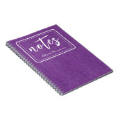 Stijlvolle paarse denim en witte klassieke spiraal notitieboek (Rechterzijde)