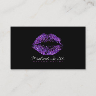 Stijlvolle Paarse lips maken artiest Visitekaartje