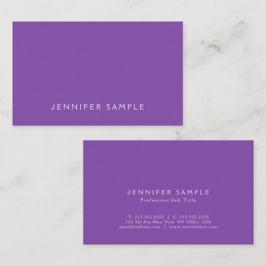 Stijlvolle Paarse moderne premium linnen luxe Visitekaartje (Voorkant / Achterkant)