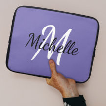 Stijlvolle Paarse monogram naam + Initiaal